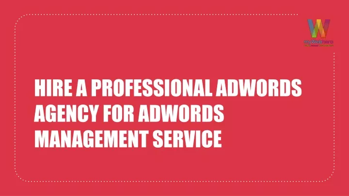 hire a professional adwords agency for adwords management service