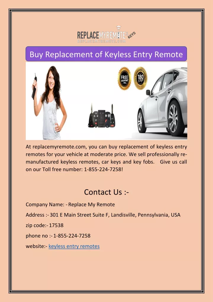 buy replacement of keyless entry remote