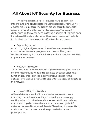 all about iot security for business