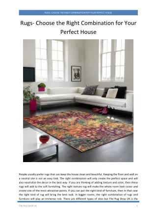rugs choose the right combination for your