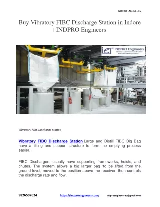 Download Bin Activator Brochures – INDPRO Engineers. Click Here.