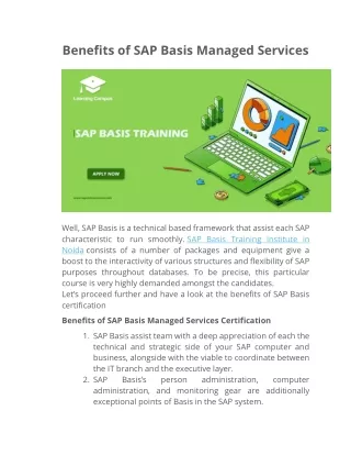 Benefits of SAP Basis Managed Services