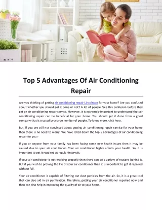 Top 5 Advantages Of Air Conditioning Repair
