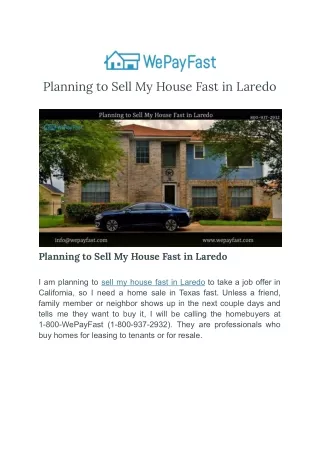 planning to sell my house fast in laredo