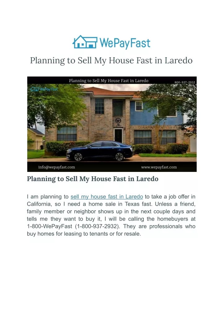 planning to sell my house fast in laredo