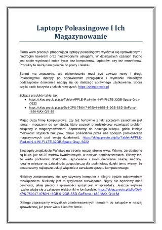 laptopy poleasingowe i ich magazynowanie