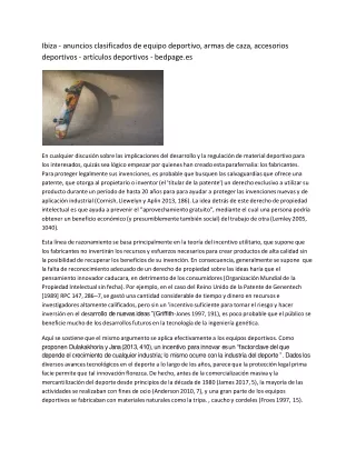 Ibiza - anuncios clasificados de equipo deportivo, armas de caza, accesorios deportivos - artículos deportivos - bedpage
