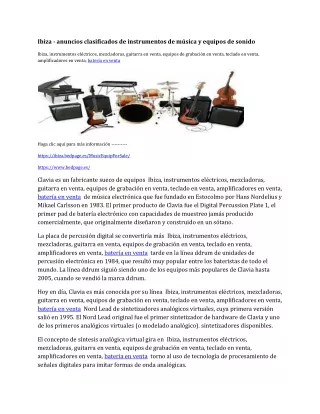 Ibiza - anuncios clasificados de instrumentos de música y equipos de sonido-converted