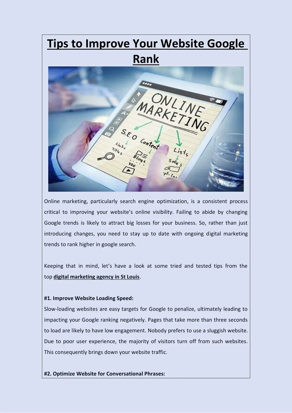 PPT - Tips to Improve Your Website Google Rank PowerPoint Presentation ...