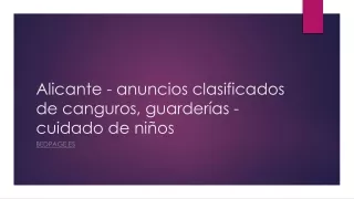 Alicante - anuncios clasificados de canguros, guarderías - cuidado de