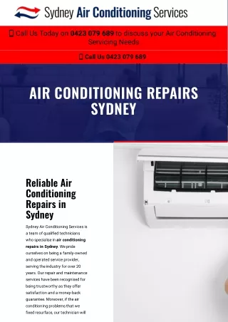 Air Conditioning Repairs Sydney