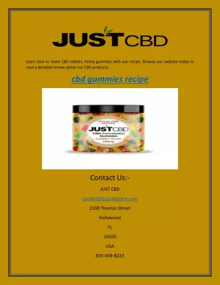 learn how to make cbd edibles hemp gummies with