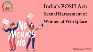 India's Posh act, 2013 | Sexual Harassment at Workplace - Muds Management