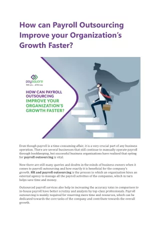 How can Payroll Outsourcing Improve your Organization’s Growth Faster