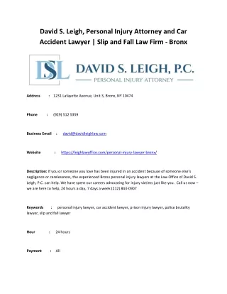 david s leigh personal injury attorney