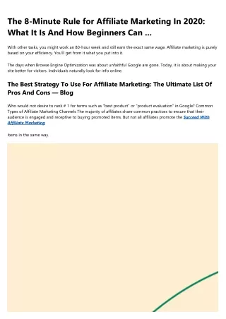 the 8 minute rule for affiliate marketing in 2020