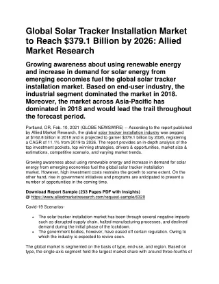 Global Solar Tracker Installation Market