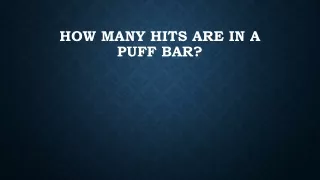 how many hits are in a puff bar