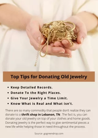 Top Tips for Donating Old Jewelry