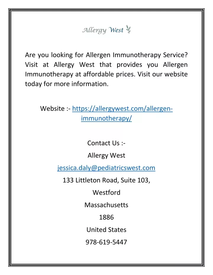 are you looking for allergen immunotherapy