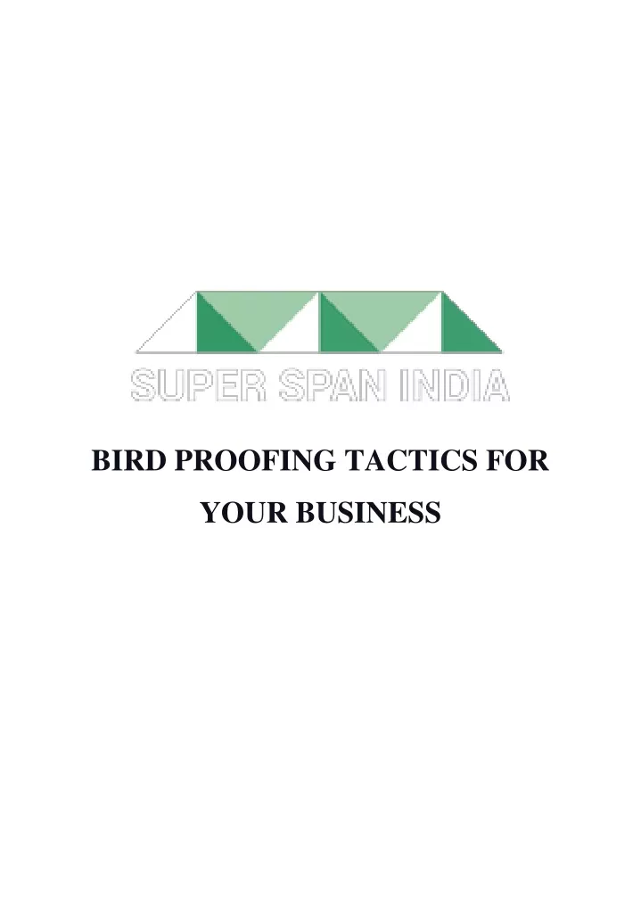 bird proofing tactics for