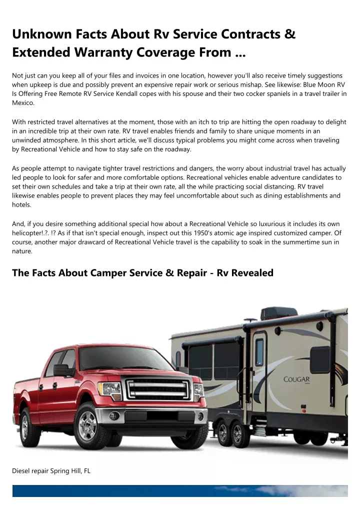 unknown facts about rv service contracts extended