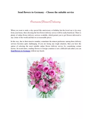 Send flowers to Germany - Choose the suitable service-converted