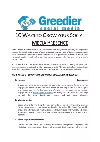 10 ways to grow your social media presence