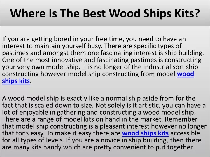 where is the best wood ships kits