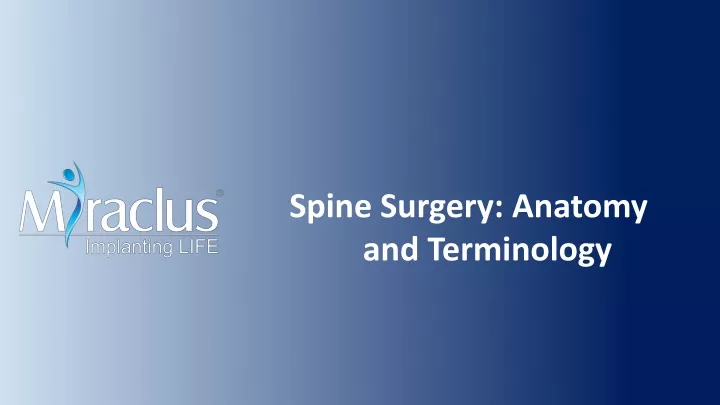 spine surgery anatomy and terminology