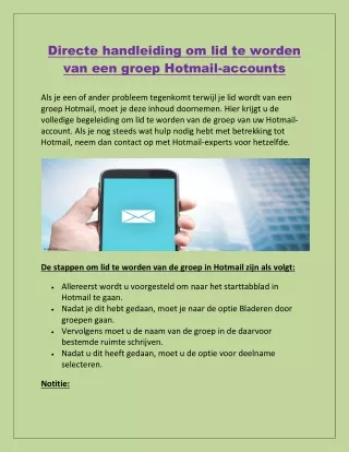 Directe handleiding om lid te worden van een groep Hotmail-accounts
