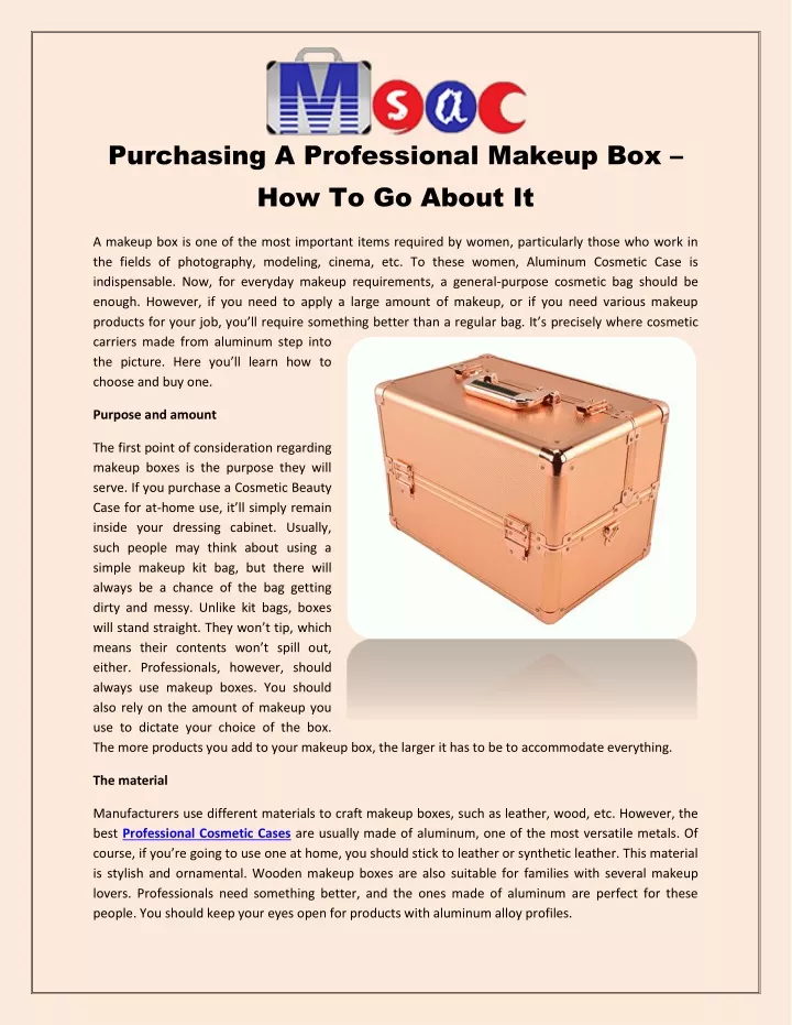 purchasing a professional makeup