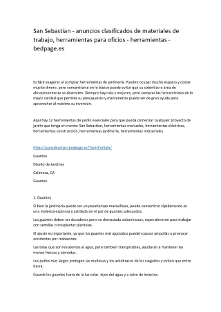 San Sebastian - anuncios clasificados de materiales de trabajo, herramientas para oficios - herramientas - bedpage.es-co