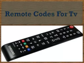 remote codes for tv