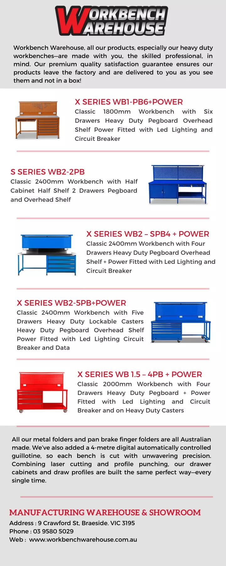 workbench warehouse all our products especially