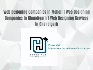 Web Designing Companies In Mohali | Web Designing Companies In Chandigarh | Web Designing Services In Chandigarh