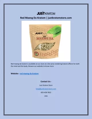 red maeng da kratom justkratomstore com