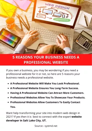 5 REASONS YOUR BUSINESS NEEDS A PROFESSIONAL WEBSITE