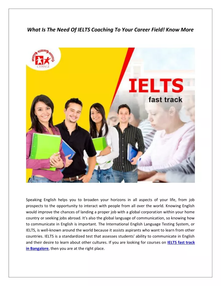 what is the need of ielts coaching to your career