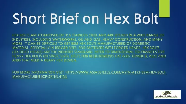 short brief on hex bolt