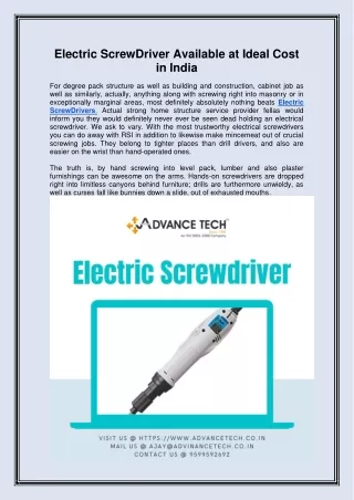 electric screwdriver available at ideal cost