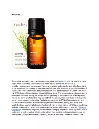 Vetiver oil ,