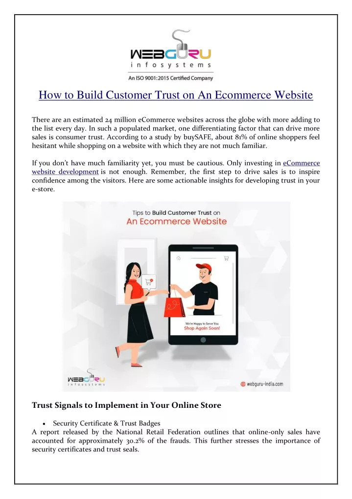 how to build customer trust on an ecommerce