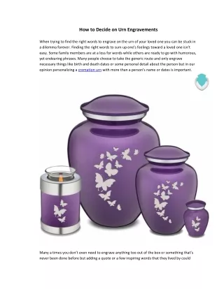 how to decide on urn engravements