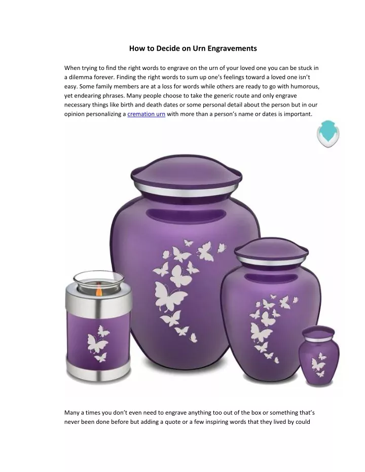 how to decide on urn engravements