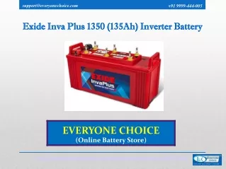 Buy Exide Inva Plus 1350 (135Ah) Inverter Battery Online