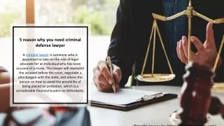 5 reason why you need criminal defense lawyer
