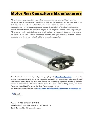 motor run capacitors manufacturers