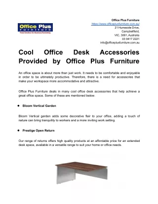 Cool Office Desk Accessories Provided by Office Plus Furniture