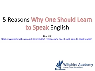 5 reasons why one should learn to speak english